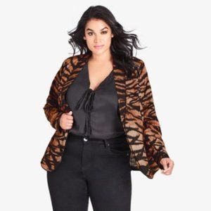 City Chic Tigress Tiger Print Blazer Jacket